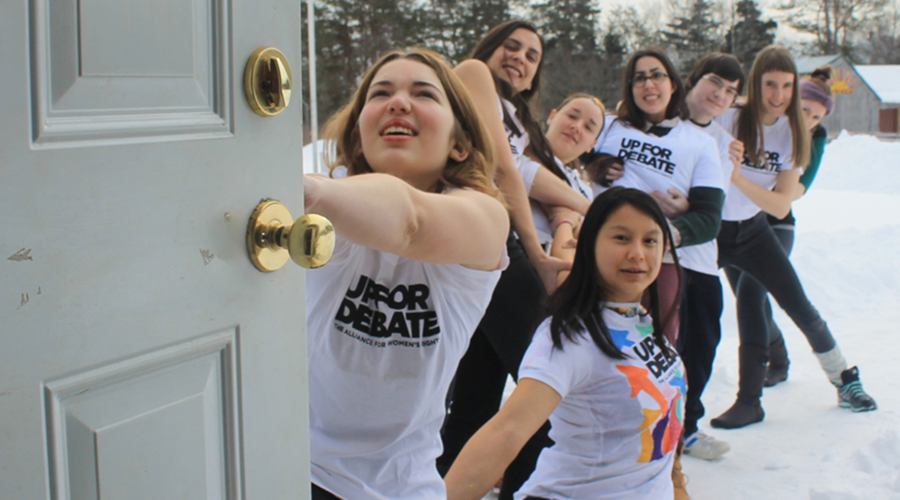 Oxfam Volunteers, as part of the Up for Debate initiative during the 2015 federal election, created their own awareness campaign to encourage a political debate centered around women's issues.
