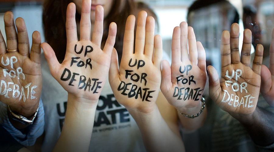 Oxfam Volunteers, as part of the Up for Debate initiative during the 2015 federal election, created their own awareness campaign to encourage a political debate centered around women's issues.