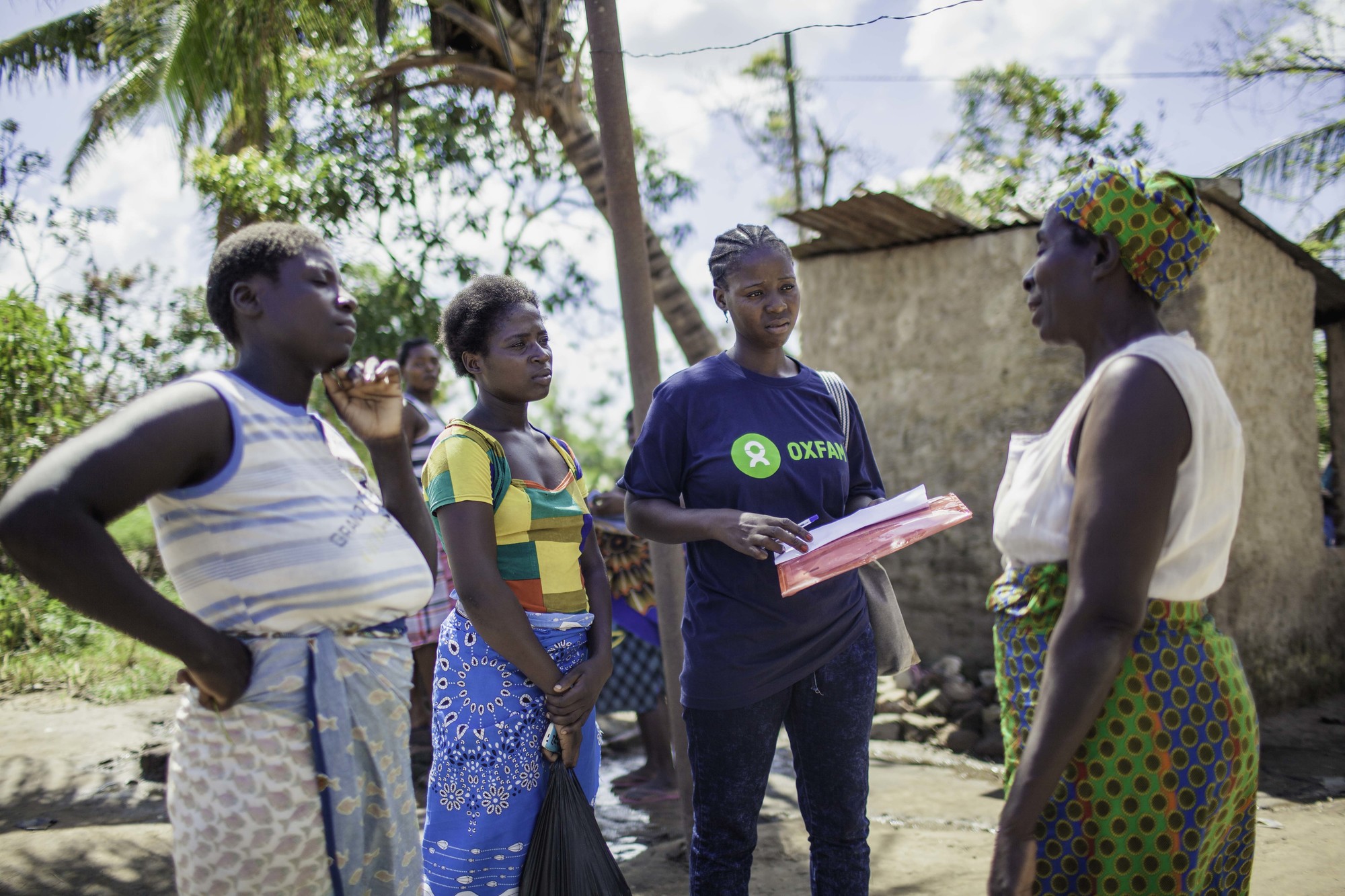 Volunteer promoting hygiene
