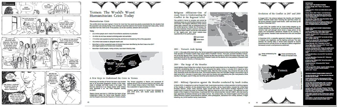 The graphic novel, Women of Sheba: Stories of Resilience in Yemen by D. Mathieu Cassendo, author and visual artist.