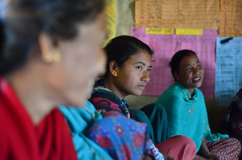 Women sitting in circle, Nepal