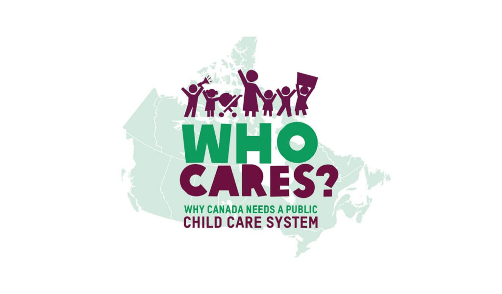 Banner for the release of the "Who Cares?" 2019 child care report.