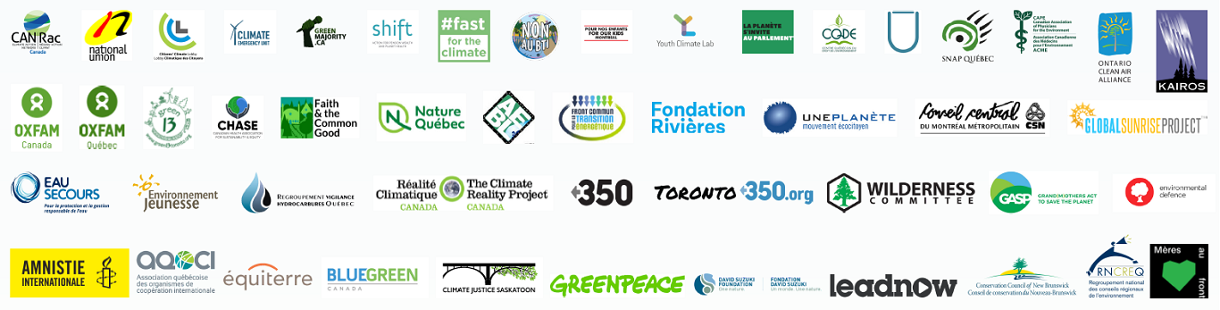 Logos - Pre COP26 call to action A grid of dozens of logos of human rights and environmental organizations who support this call to action on climate justice