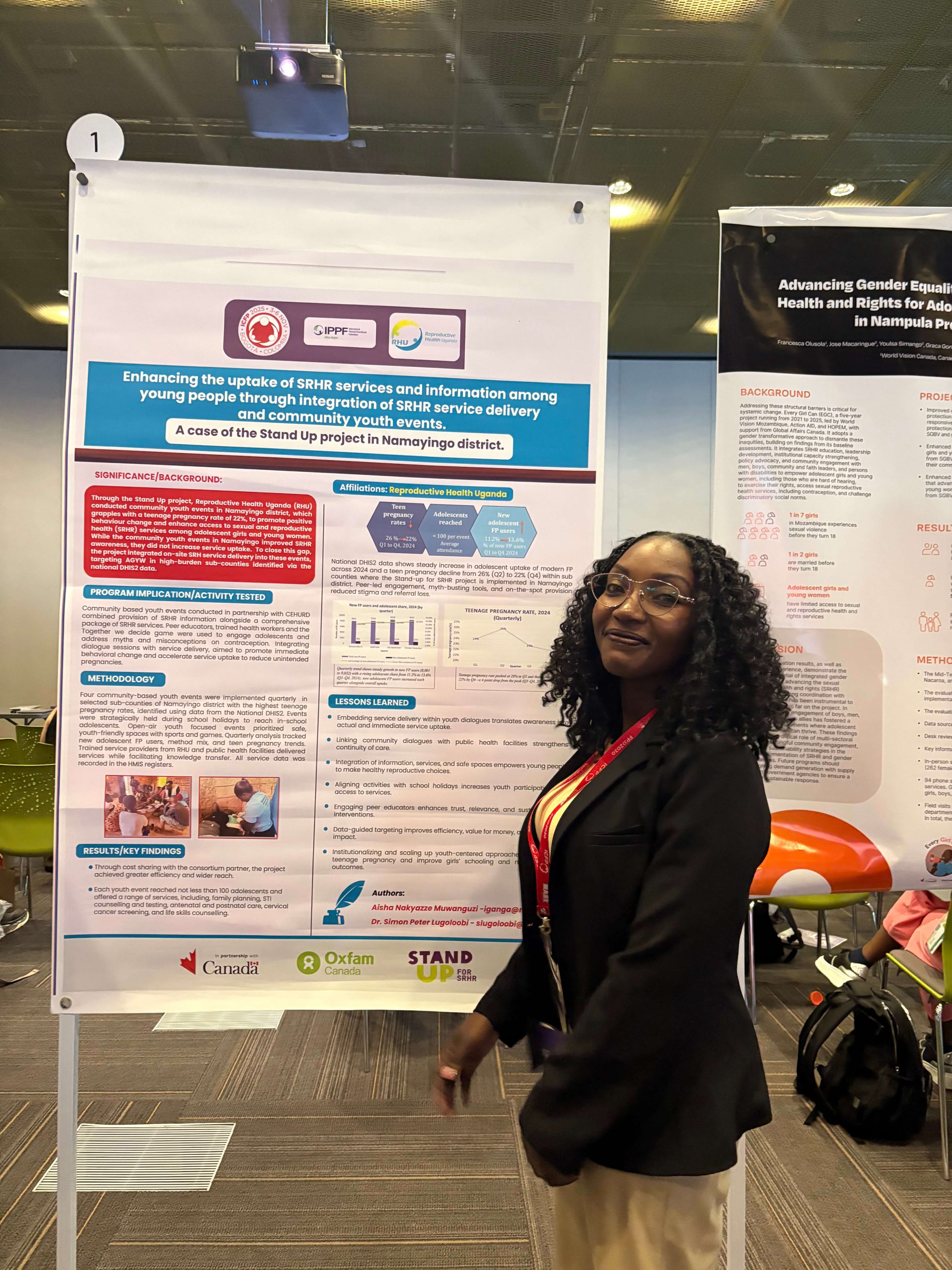 Aisha Nakyazze (Reproductive Health Uganda) presenting at ICFP.