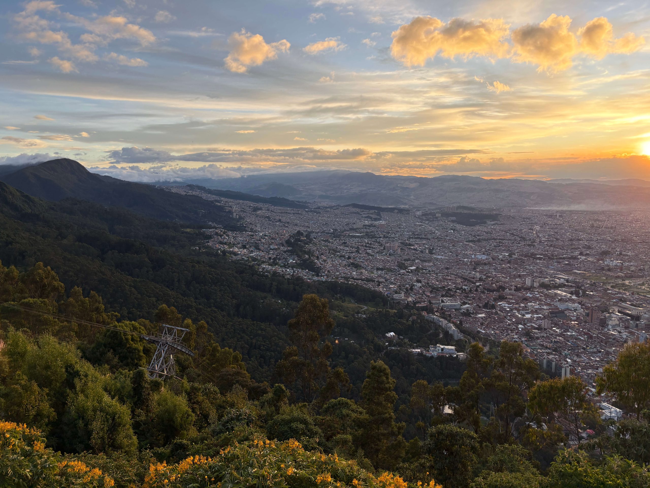 A sunset in Bogotá, Colombia.